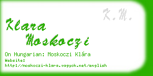 klara moskoczi business card