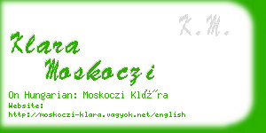 klara moskoczi business card